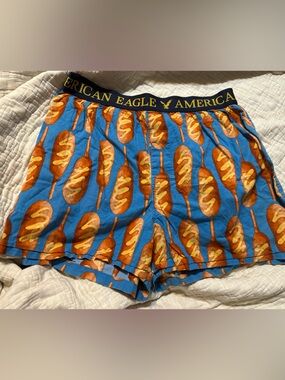 American Eagle Outfitters blue boxers with corndogs